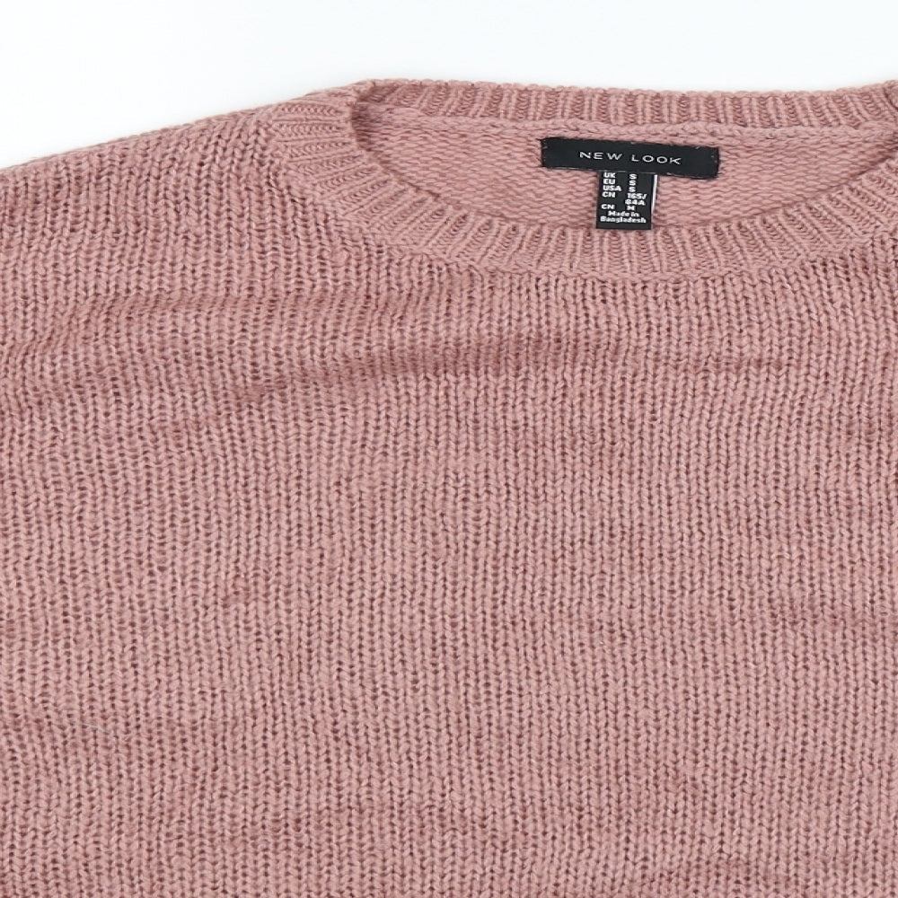 New Look Womens Pink  Knit Pullover Jumper Size S  - Oversized