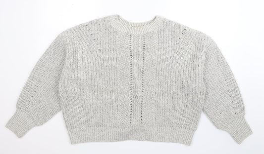 New Look Womens Grey  Knit Pullover Jumper Size L  - Oversized
