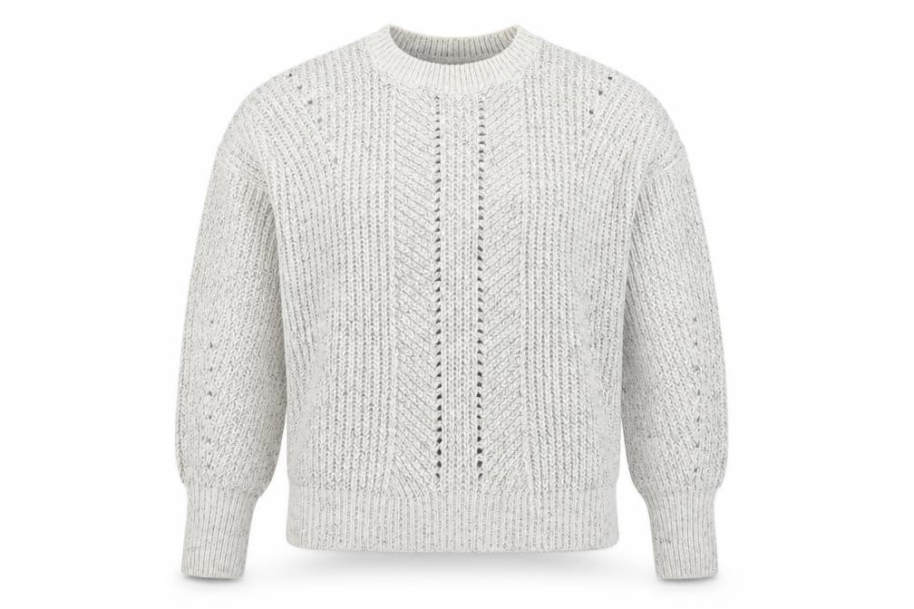 Front view of New Look women’s grey knit jumper, size L, - oversized