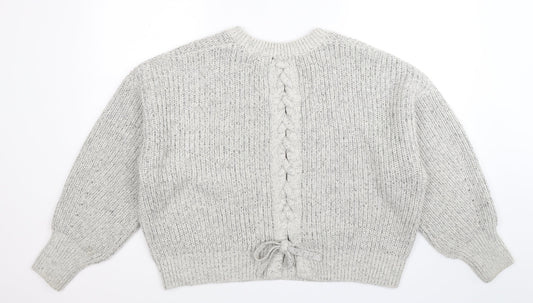 New Look Womens Grey  Knit Pullover Jumper Size L  - Oversized