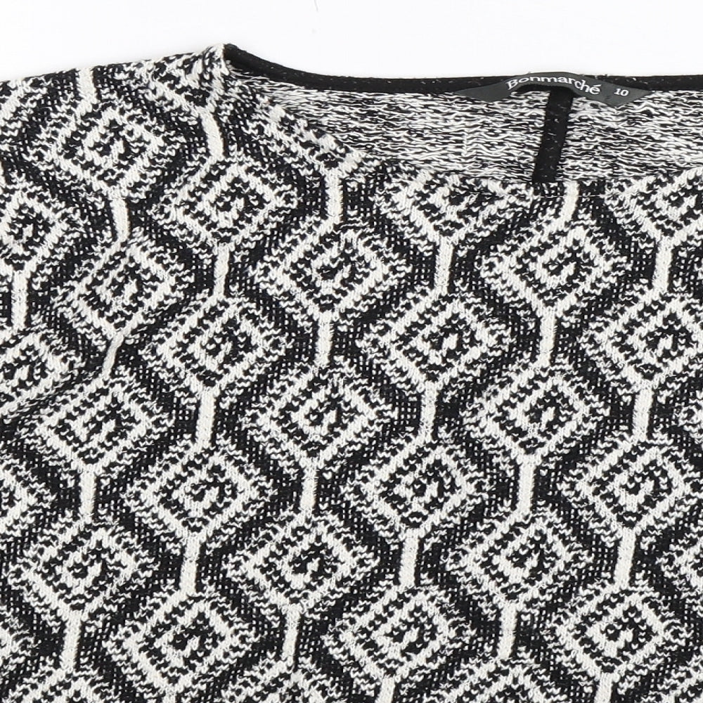 Bonmarché Womens Multicoloured Geometric Knit Pullover Jumper Size 10