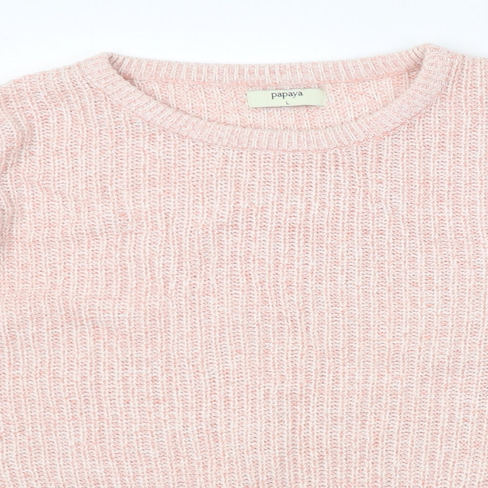 Papaya Womens Pink  Knit Pullover Jumper Size L