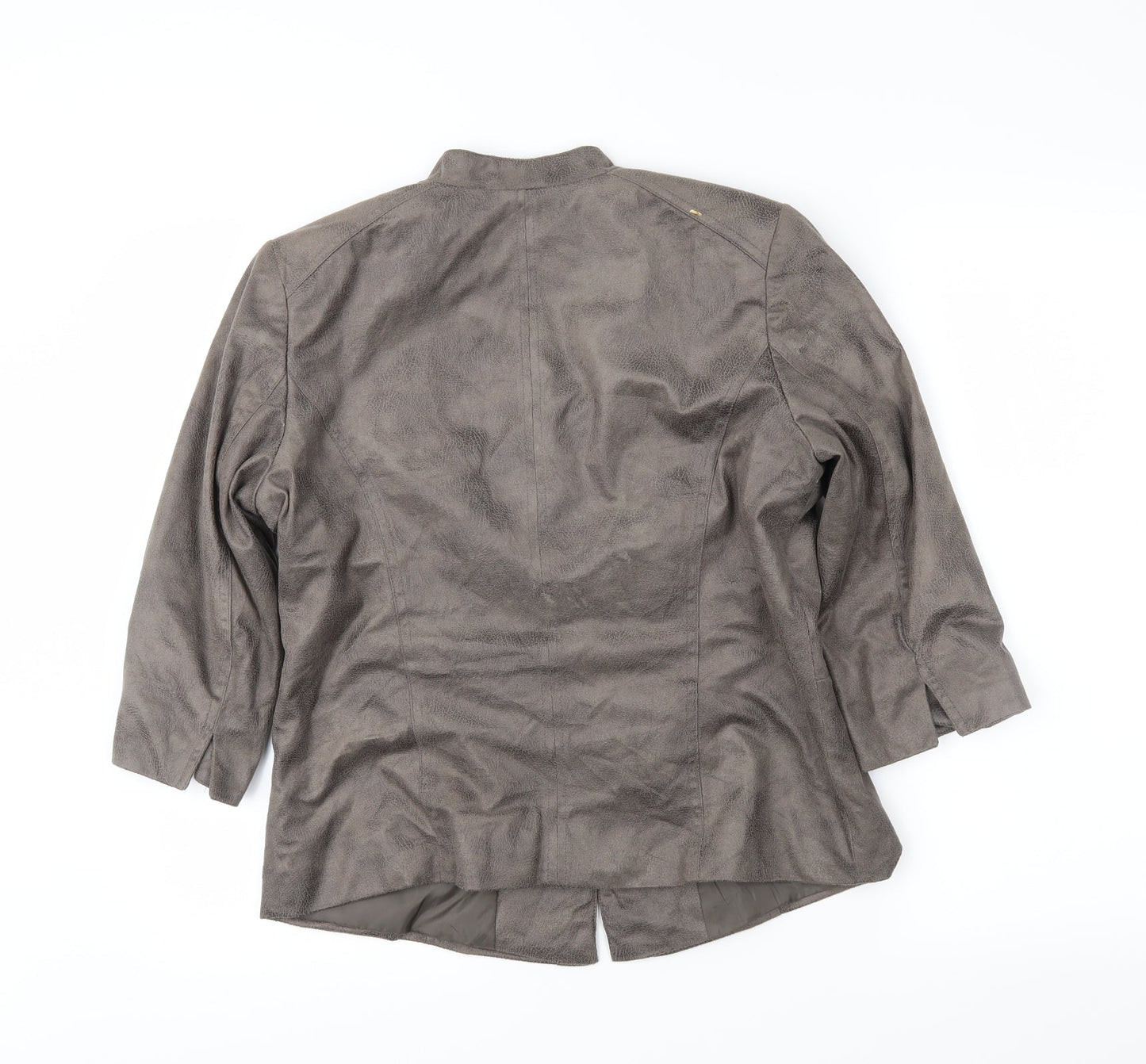Preworn Womens Grey Animal Print  Jacket Blazer Size M