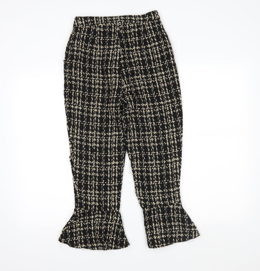 Missguided Womens Black Plaid  Trousers  Size 8 L22 in