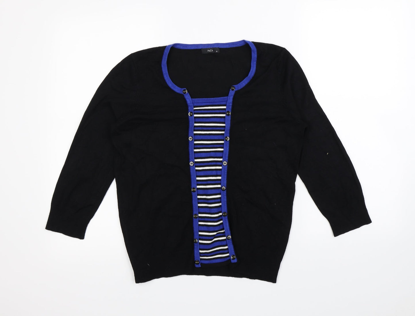 M&Co Womens Black   Pullover Sweatshirt Size 12
