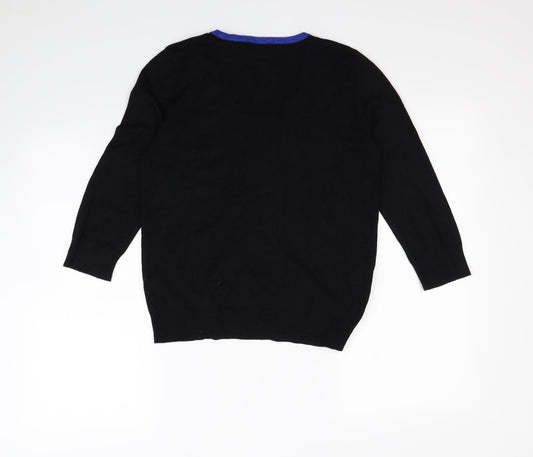 M&Co Womens Black   Pullover Sweatshirt Size 12