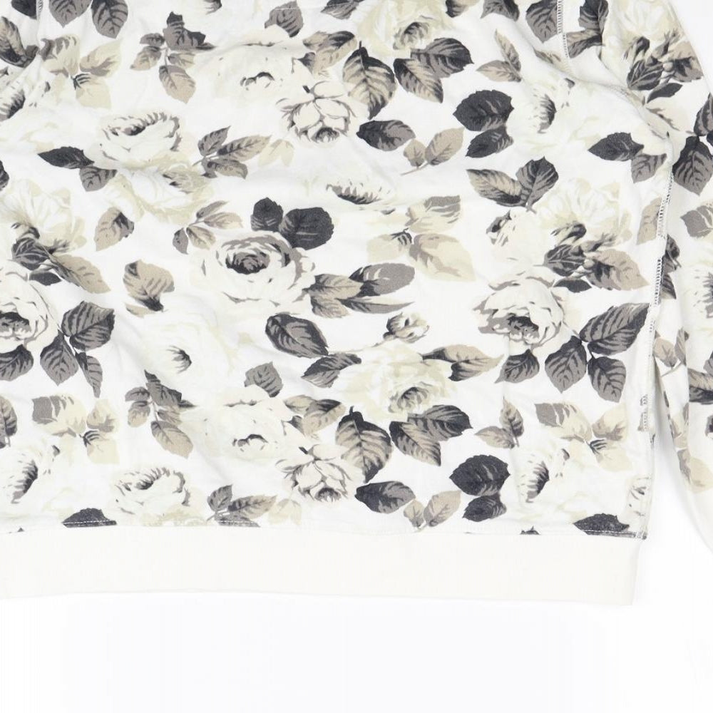 Gap Womens White Floral  Pullover Jumper Size M