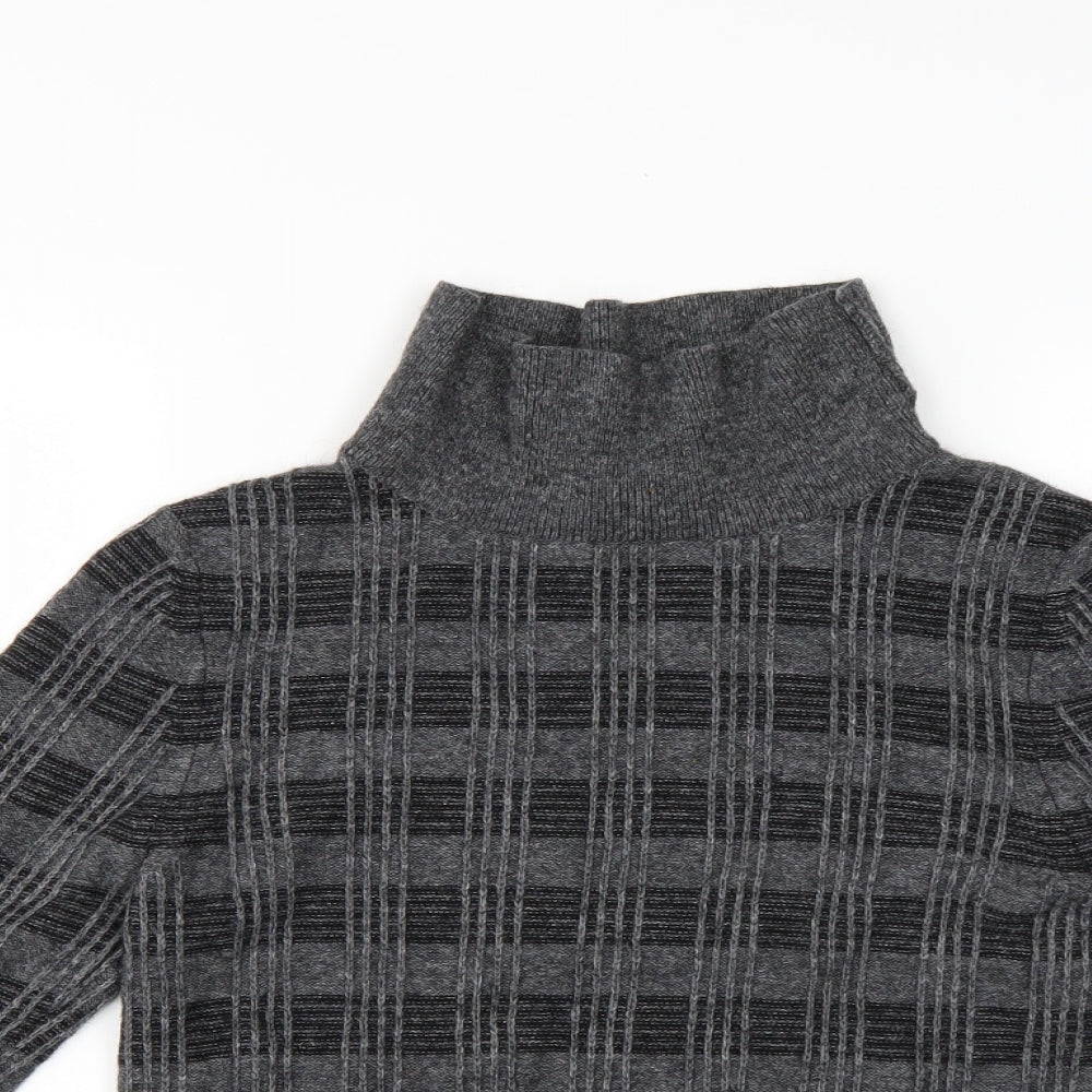 Laura Ashley Womens Grey Check  Pullover Jumper Size 8