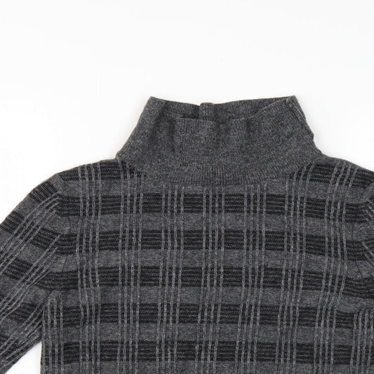 Laura Ashley Womens Grey Check  Pullover Jumper Size 8