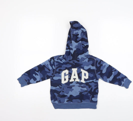 Gap Boys Blue Camouflage  Pullover Hoodie Size 2 Years