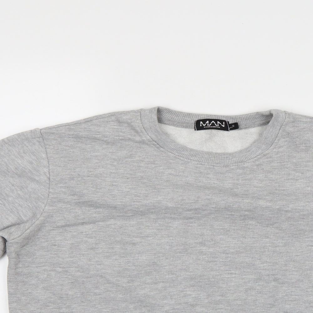 Boohoo men Mens Grey   Pullover Sweatshirt Size S
