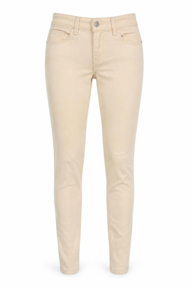 Front view of Next women’s pink denim skinny jeans, size UK 8, 31-inch leg