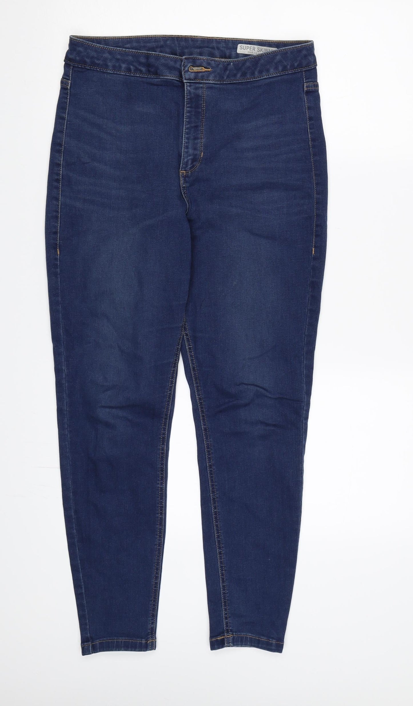 Preworn Womens Blue  Denim Skinny Jeans Size 12 L26 in - Super Skinny