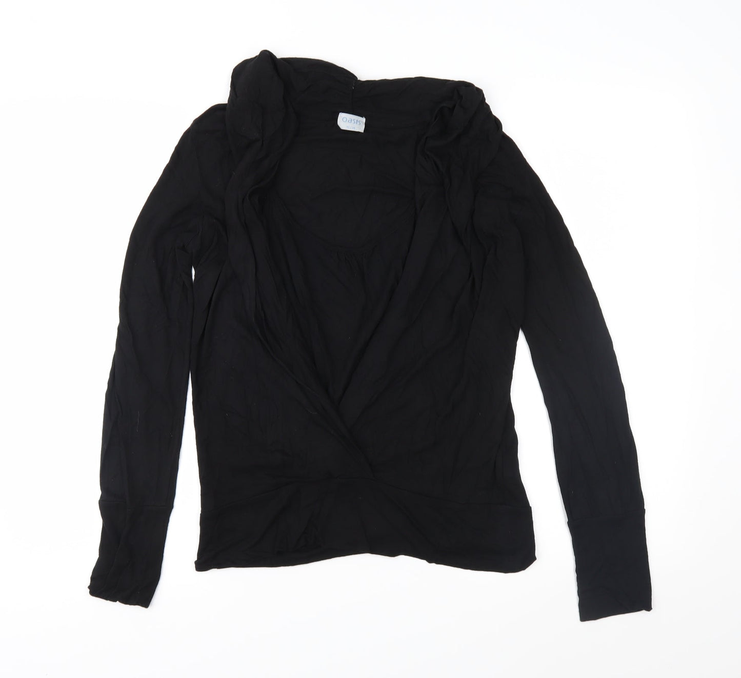 Oasis Womens Black  Jersey Basic Blouse Size 10