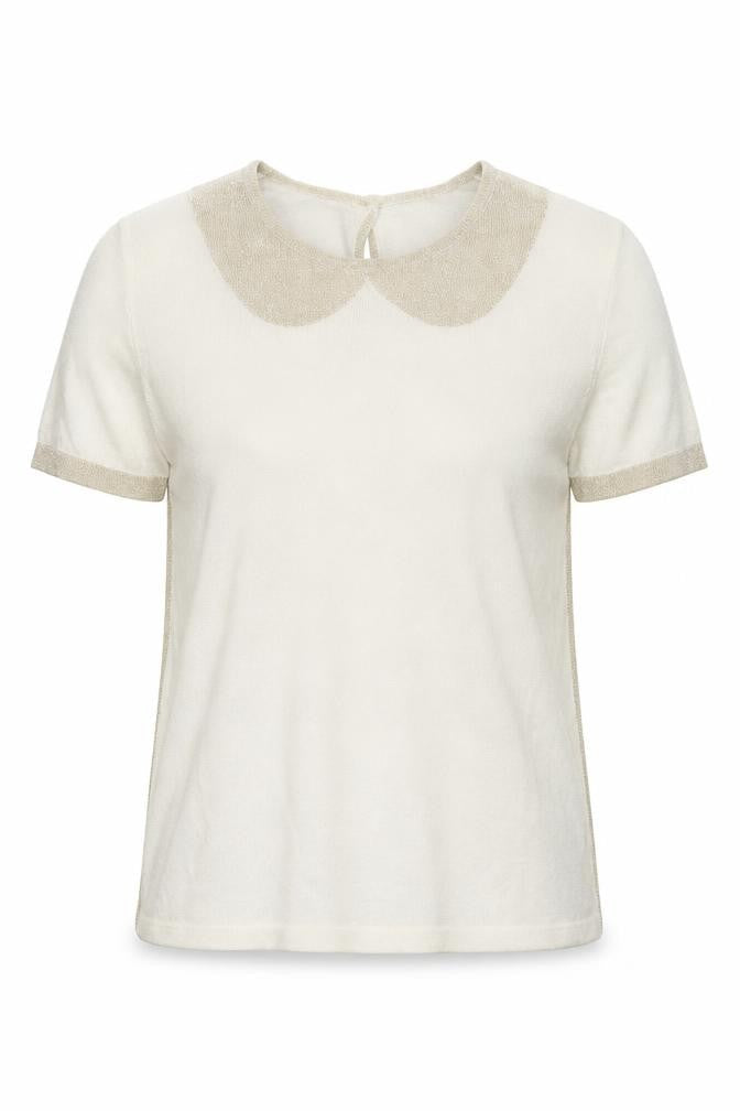 Front view of United Colors of Benetton women’s beige basic blouse size 2xs