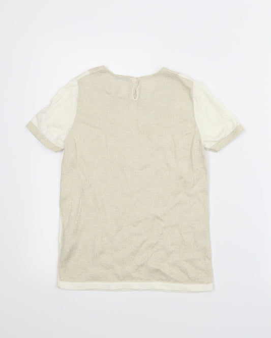 United Colors of Benetton Womens Beige   Basic Blouse Size 2XS