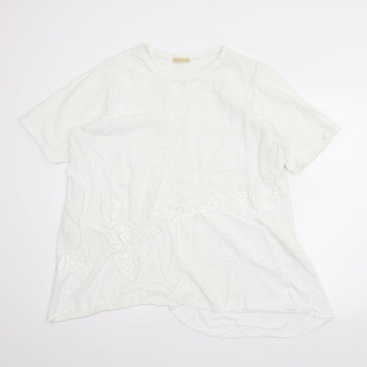 New Collection Womens White   Basic Blouse Size L