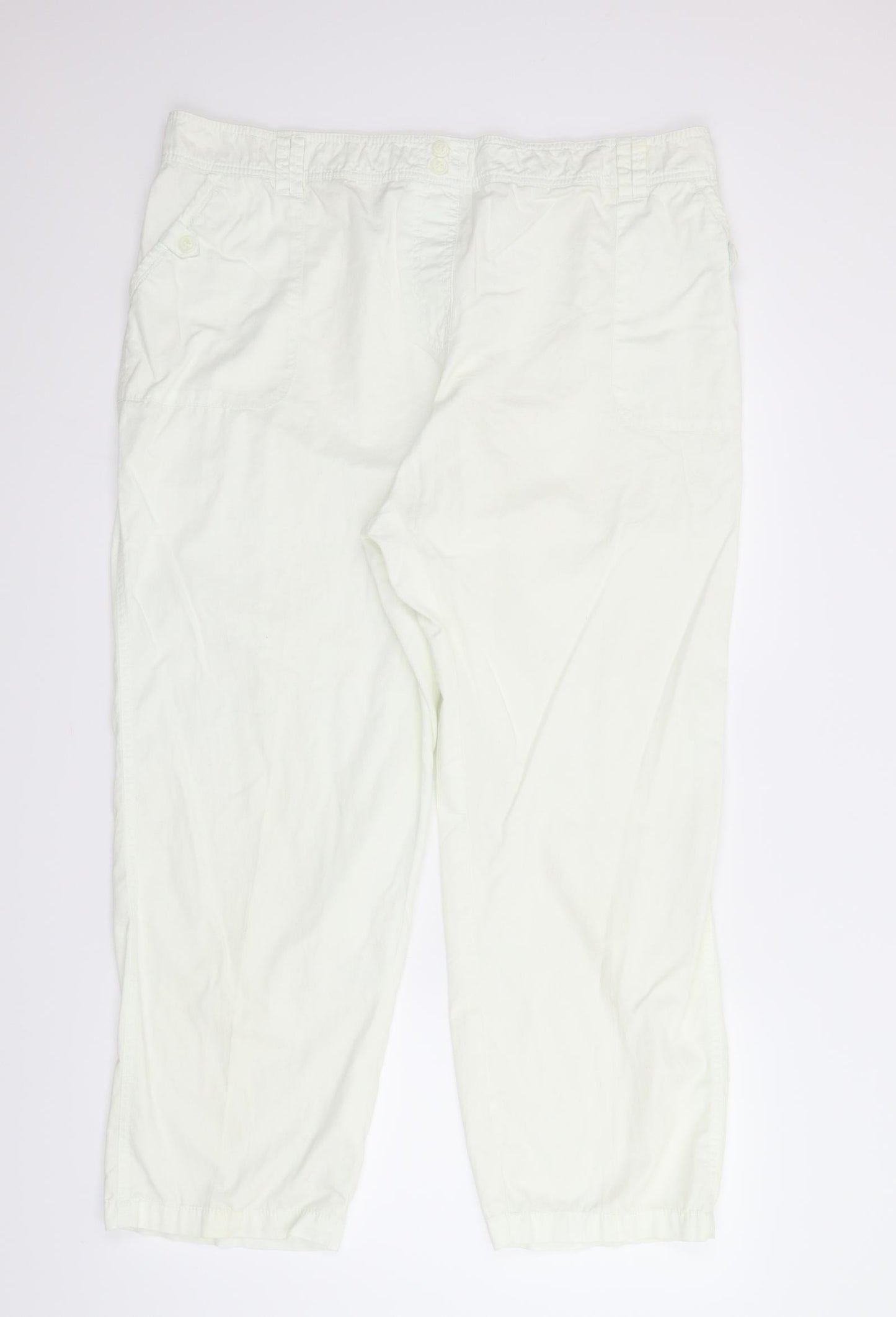 Preworn Womens White   Capri Trousers Size 2XL L28 in