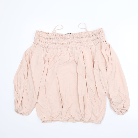 H&M Womens Pink   Basic Blouse Size 8