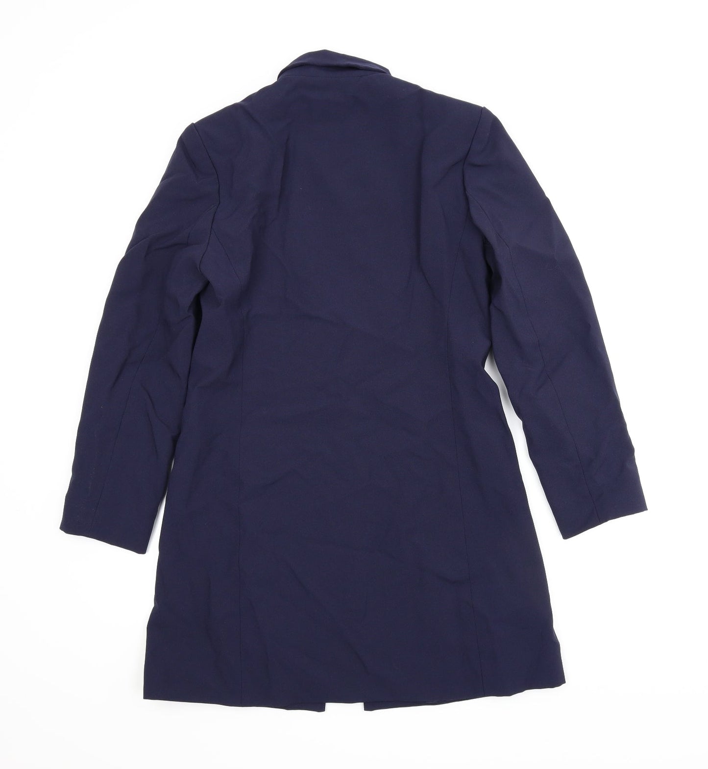 Essentials Womens Blue   Overcoat Jacket Size 10