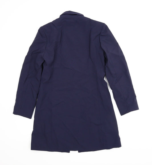Essentials Womens Blue   Overcoat Jacket Size 10