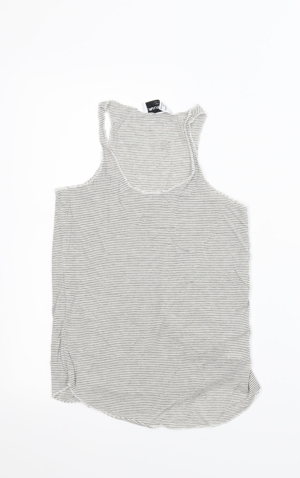 Zara Womens Grey Striped  Basic T-Shirt Size XS