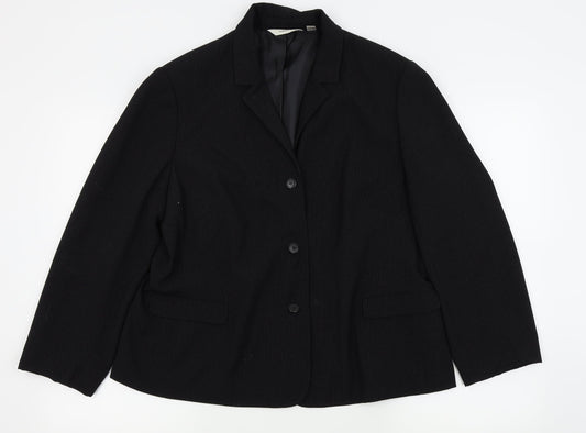 NEXT Womens Black Pinstripe  Jacket Blazer Size 18