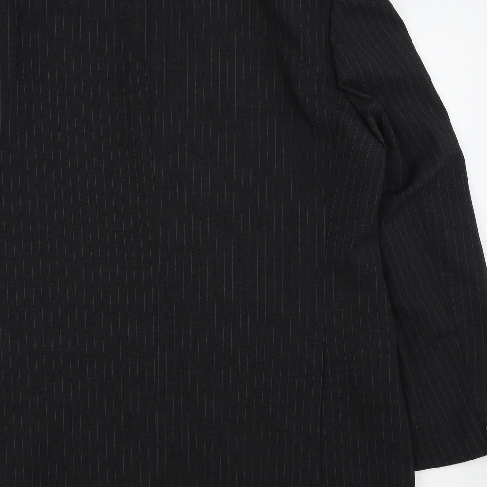 Asda George Mens Black Striped  Jacket Blazer Size 44
