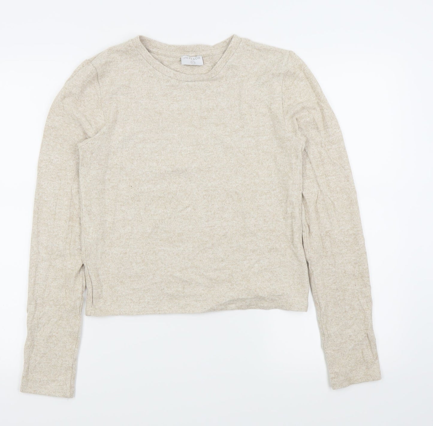jeff and co Womens Beige   Basic T-Shirt Size 10