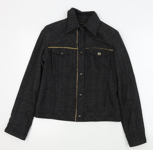 Punt Roma Womens Black   Full Zip Jumper Size 10  - denim jacket, button up