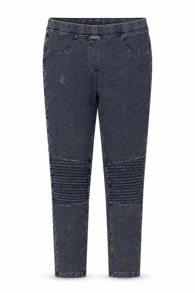 Front view of Pepperts girls’ blue jegging trousers, size 12-13, years