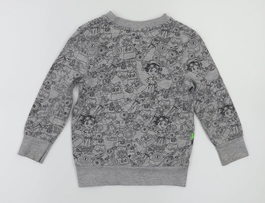 George  Boys Grey Animal Print  Pullover Sweatshirt Size 2-3 Years
