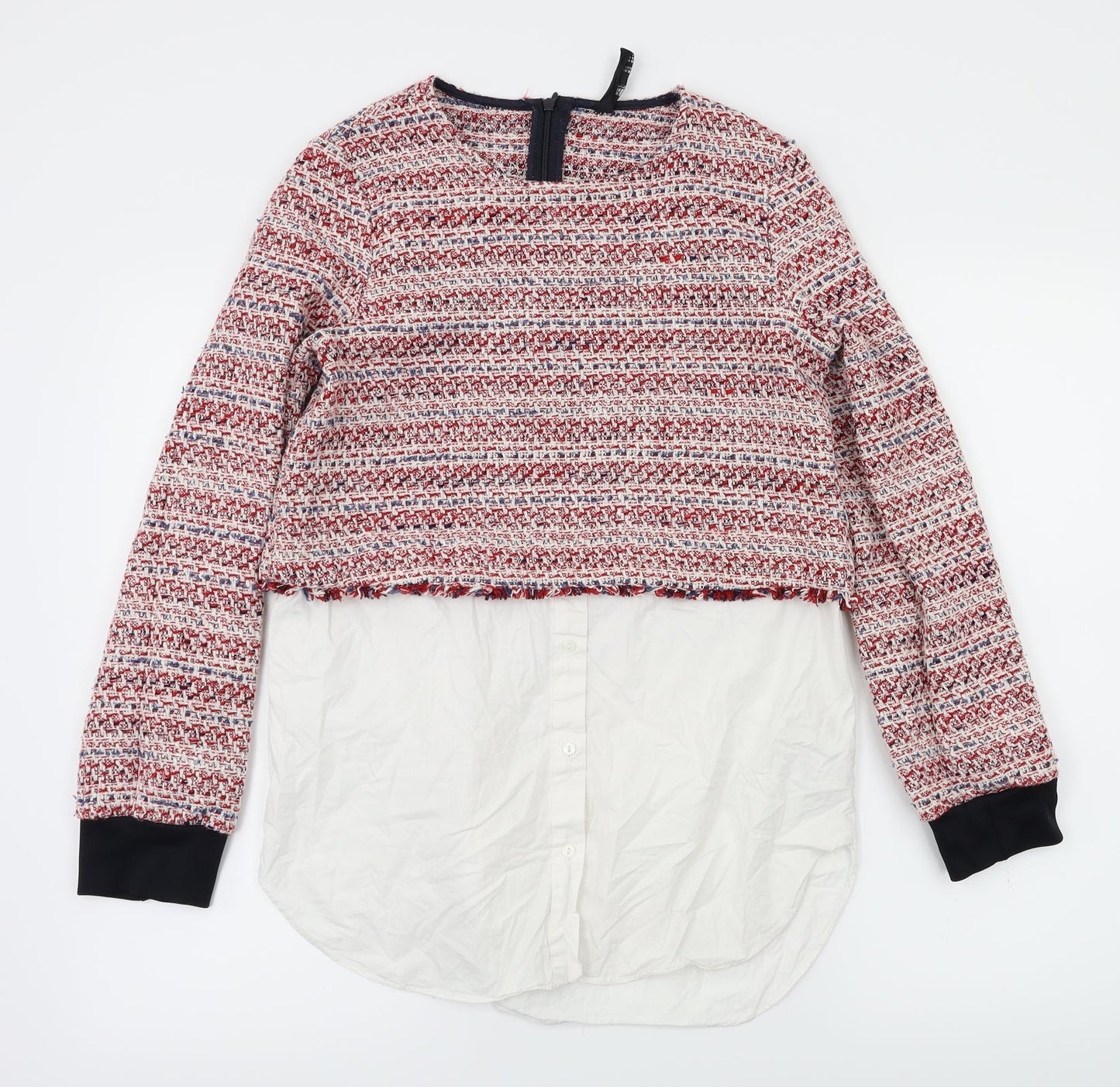 Zara Womens Red   Pullover Jumper Size S