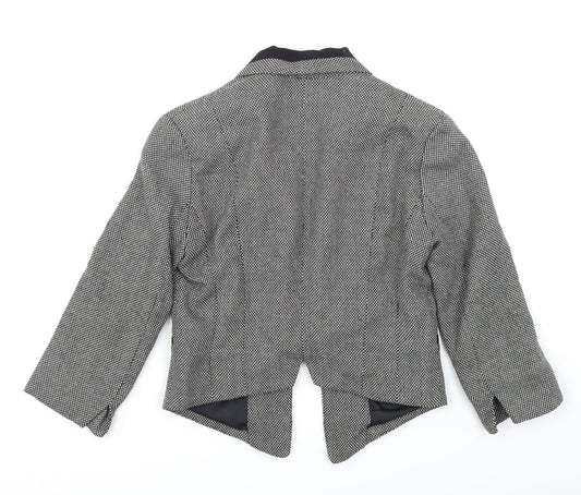 Miss Selfridge Womens Black Check  Jacket Blazer Size 8