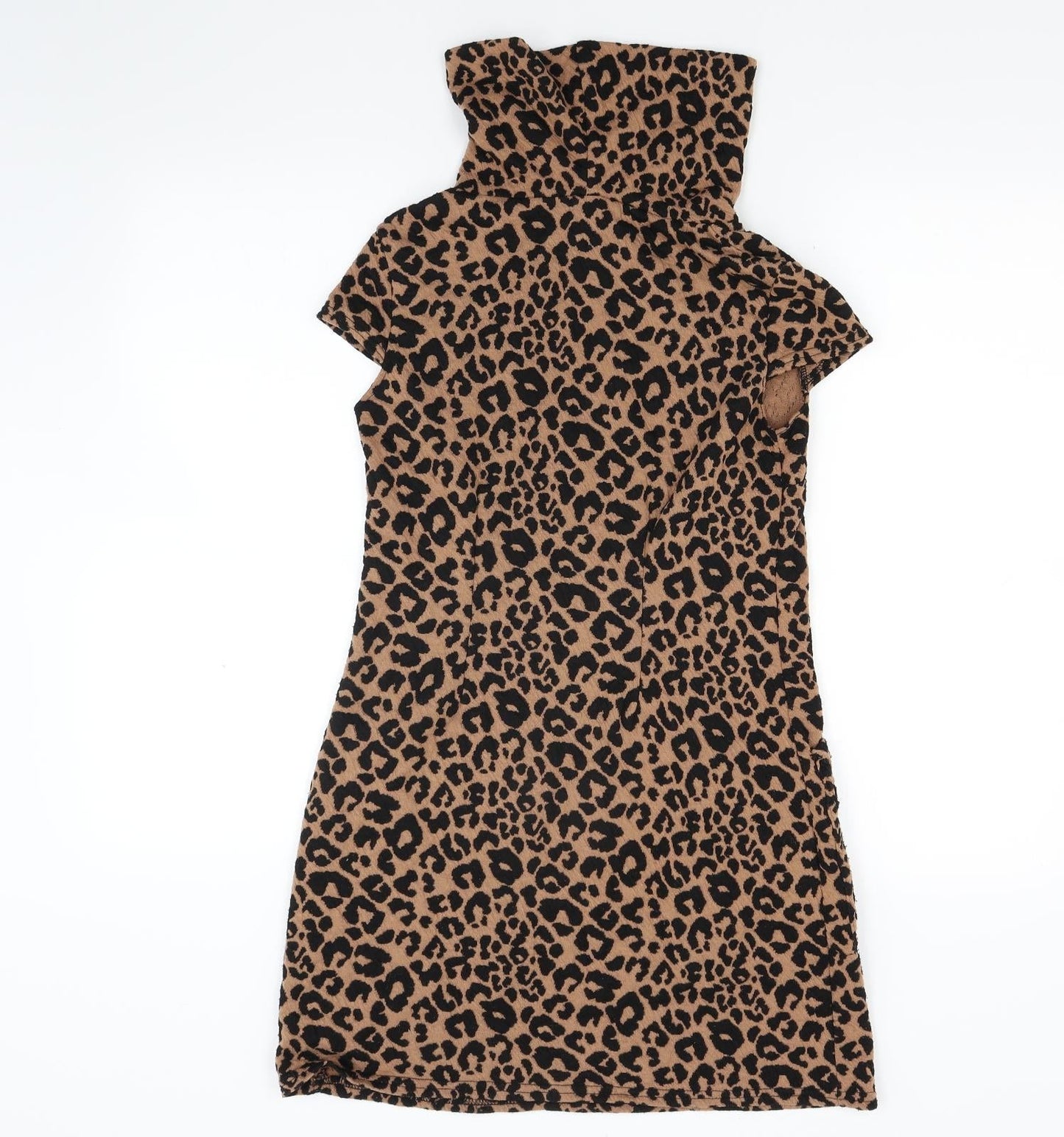 Quiz Womens Brown Animal Print  A-Line  Size 8
