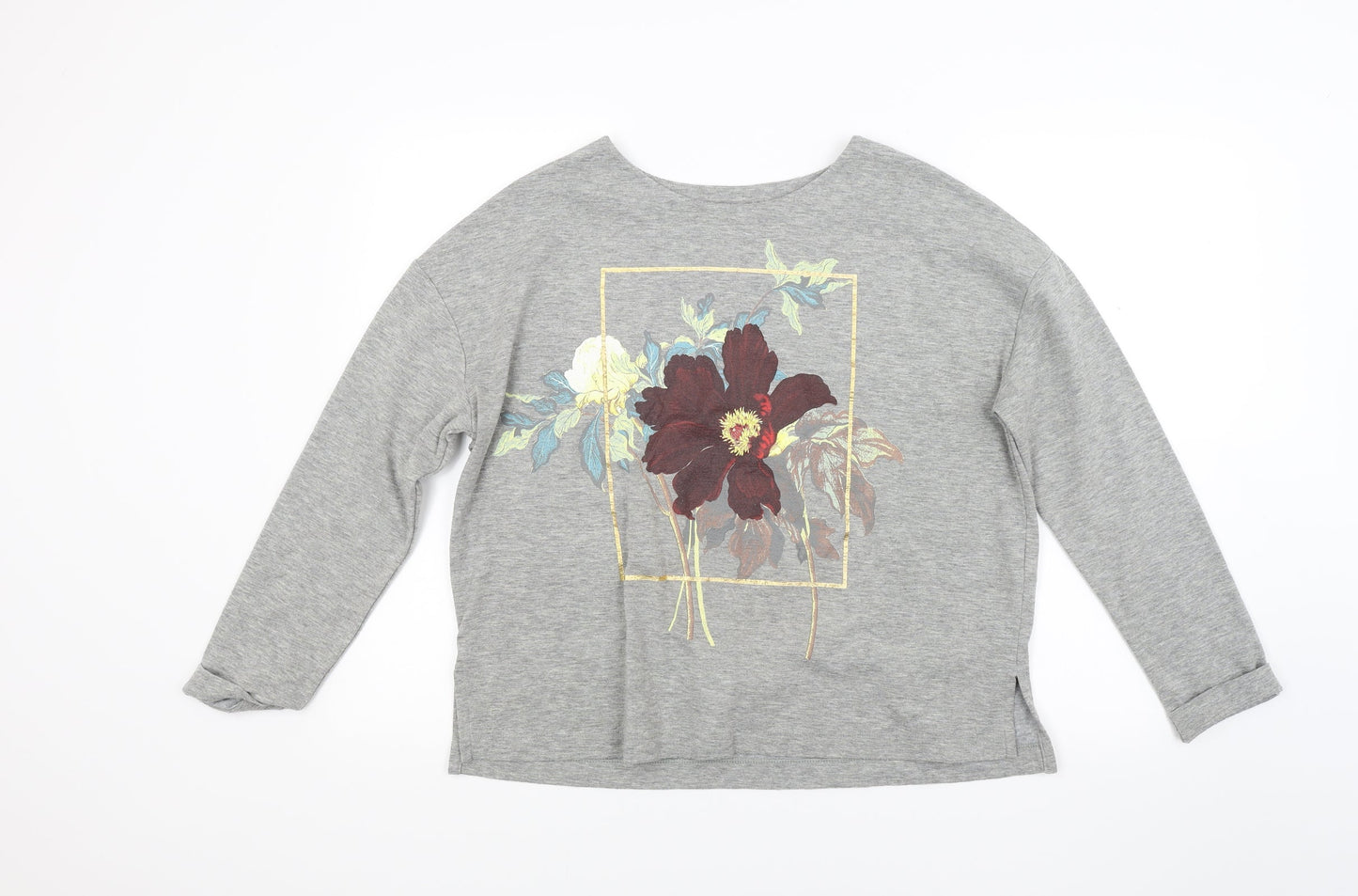 Marks and Spencer Womens Grey Floral  Pullover Sweatshirt Size 12