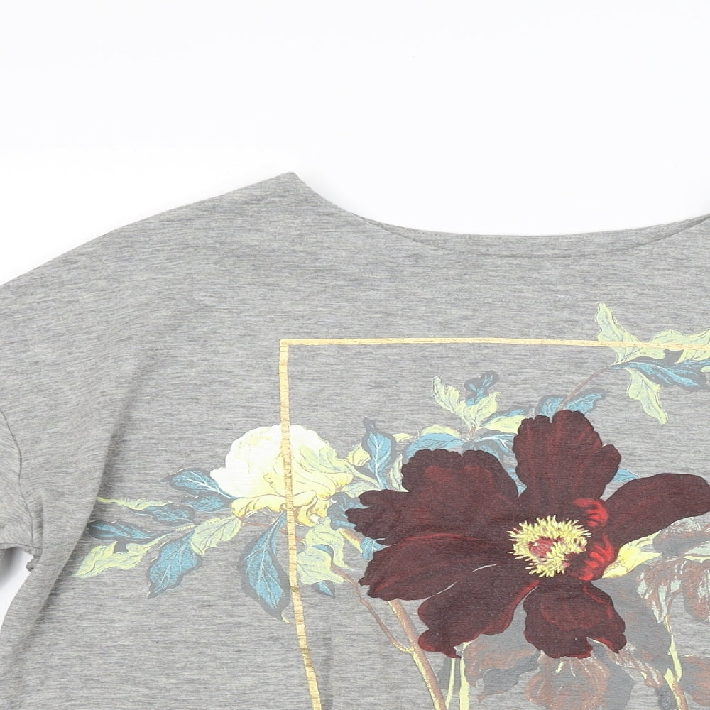 Marks and Spencer Womens Grey Floral  Pullover Sweatshirt Size 12