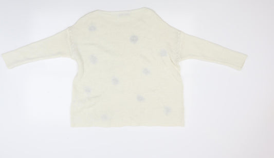 LV clothing Womens White  Knit Pullover Jumper Size L