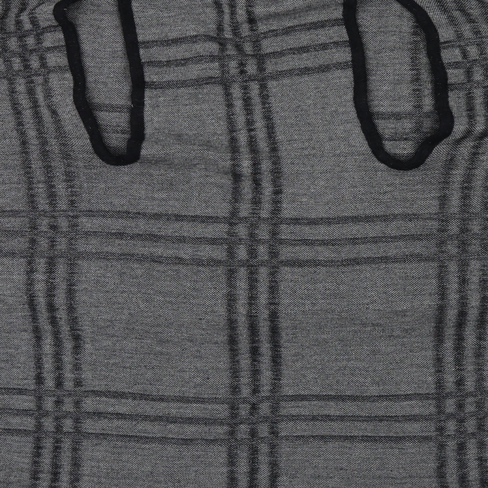 Preworn Womens Black Check  Jacket Poncho One Size  - shoulder jacket