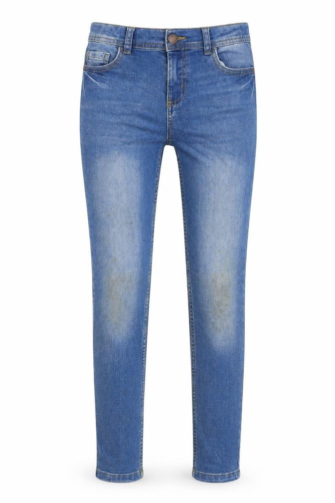 Front view of denim co girls’ blue skinny jeans, size 9-10, years