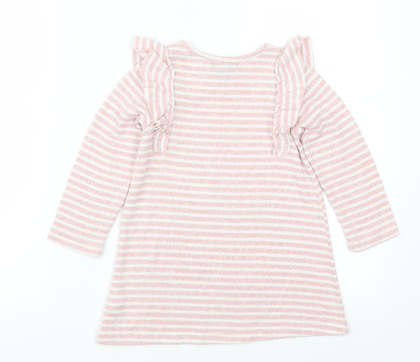 Primark Girls Pink Striped  Basic T-Shirt Size 2-3 Years