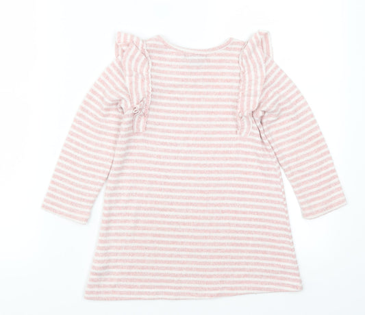 Primark Girls Pink Striped  Basic T-Shirt Size 2-3 Years