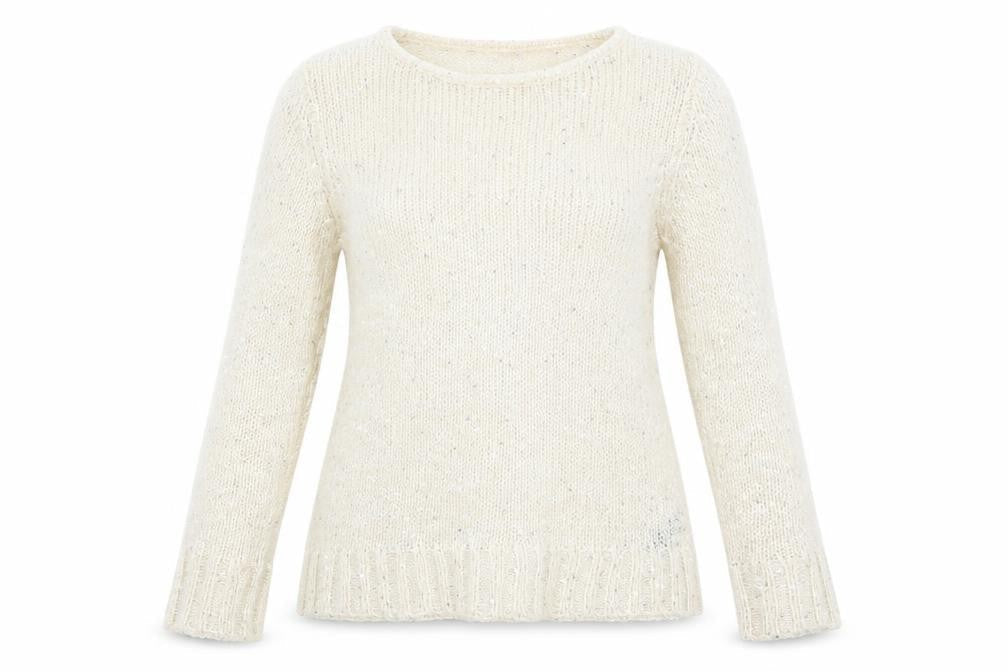 M&Co Womens Ivory   Pullover Jumper Size M  - sequins