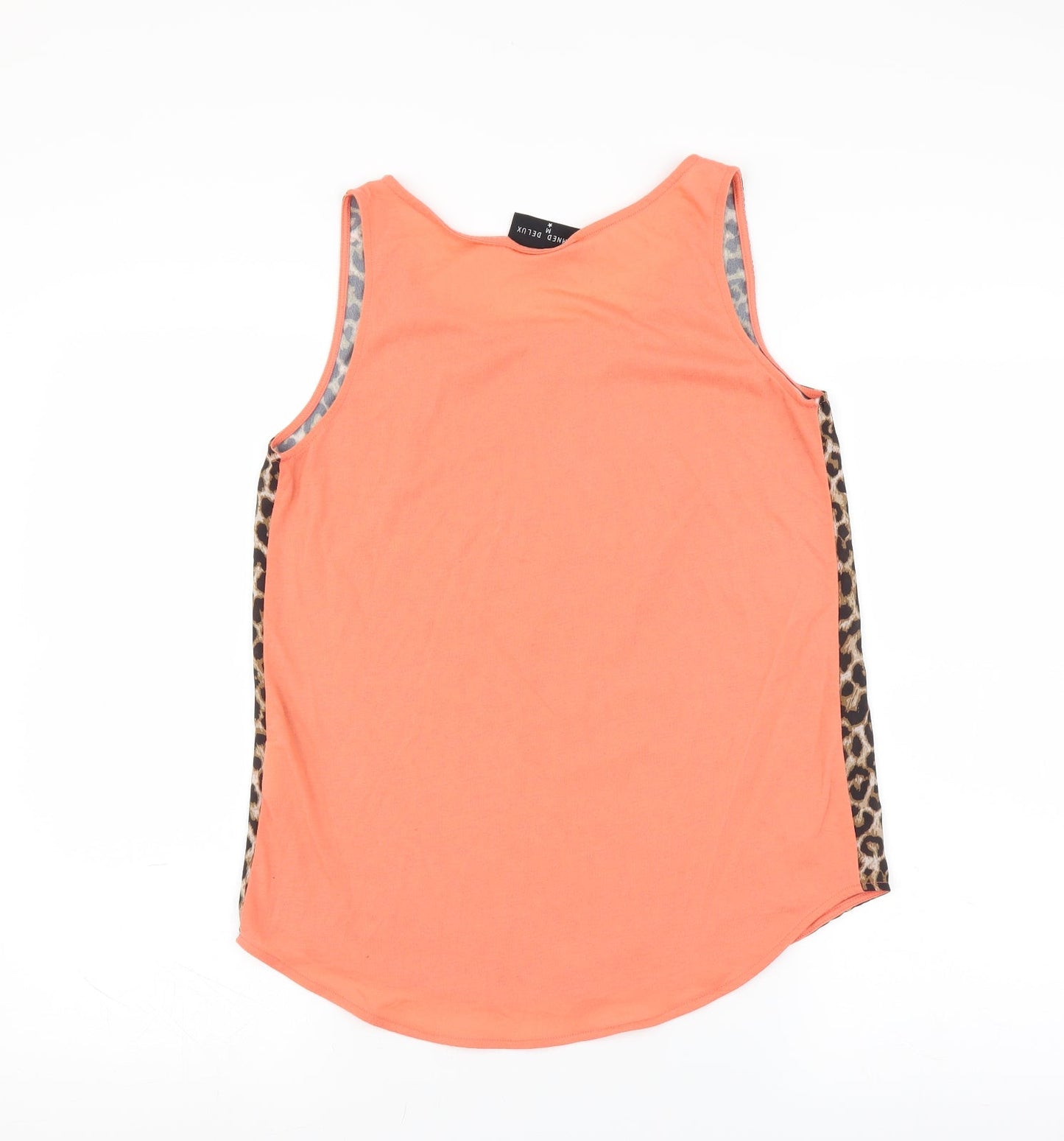 damned delux Womens Brown Animal Print  Basic Tank Size M