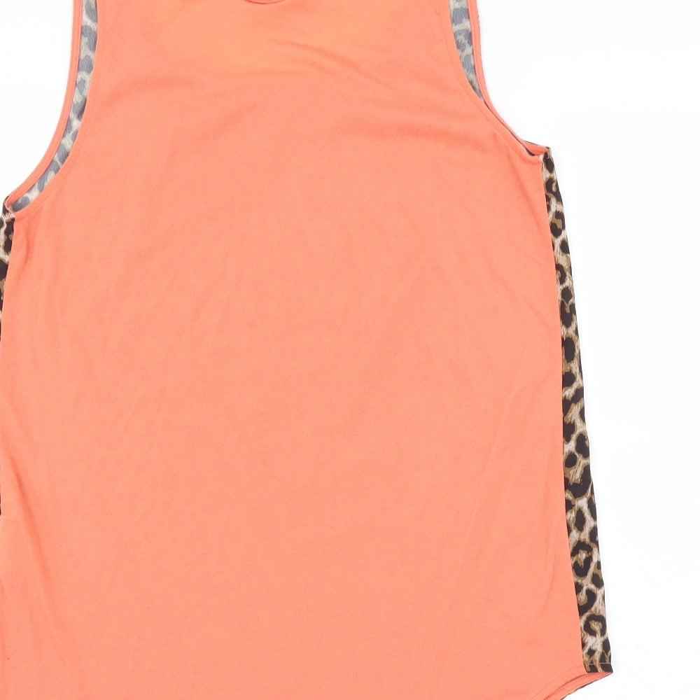 damned delux Womens Brown Animal Print  Basic Tank Size M
