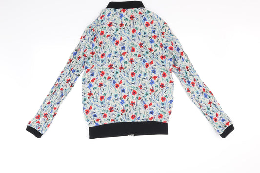 Papaya Womens Grey Floral  Full Zip Jumper Size 12