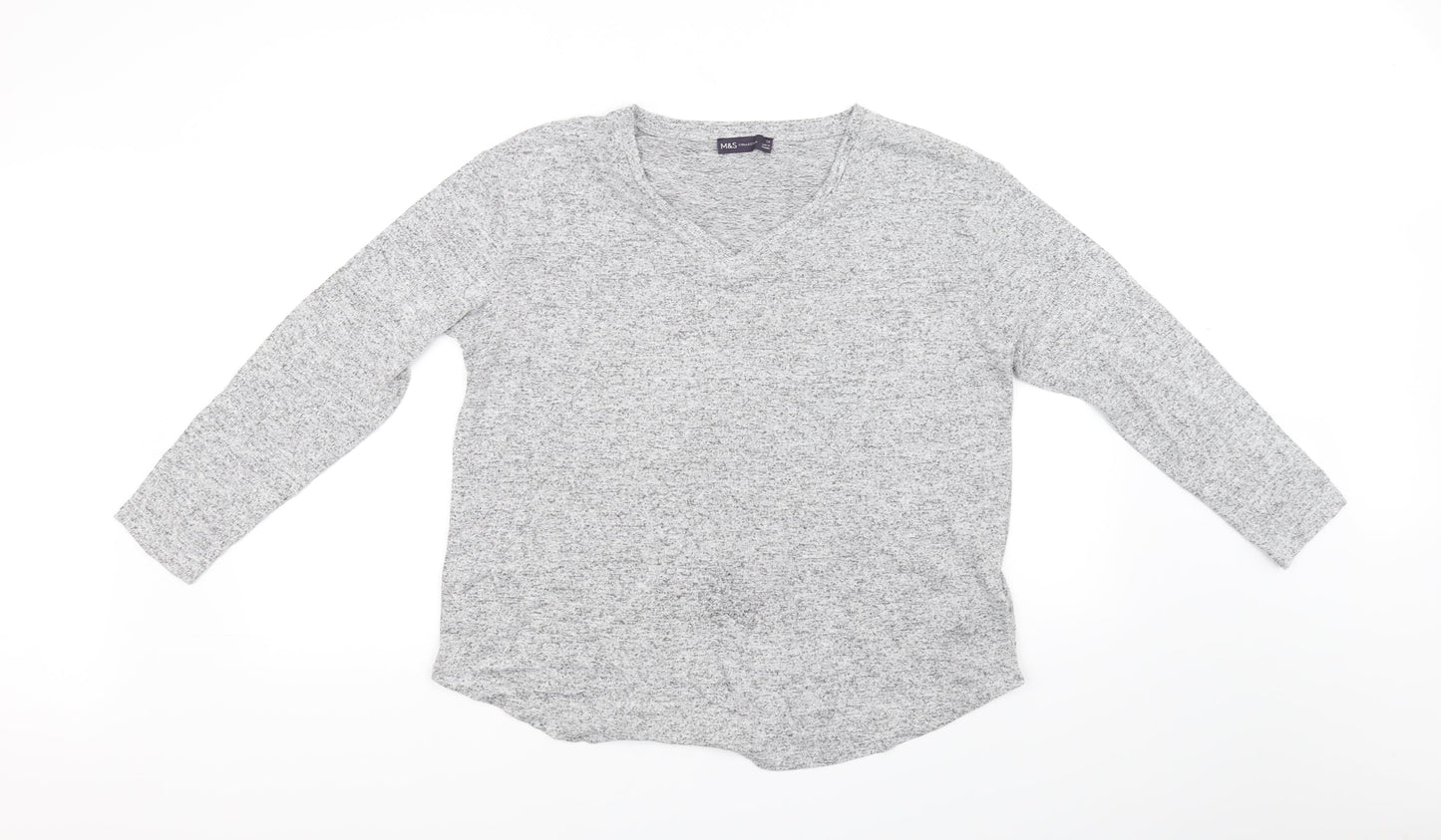 M&S Collection Womens Grey   Basic T-Shirt Size 14