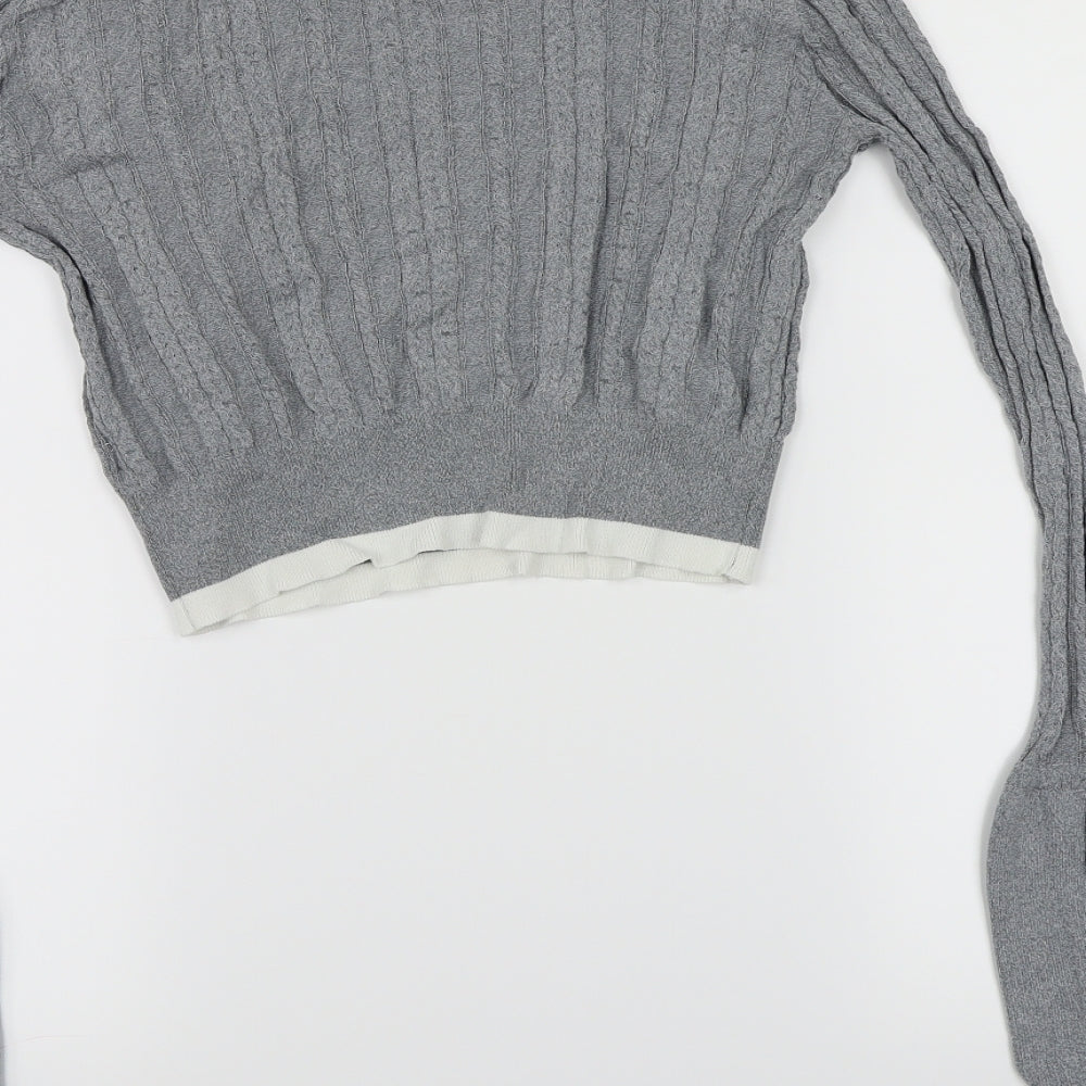 JCL Womens Grey  Knit Pullover Jumper Size S