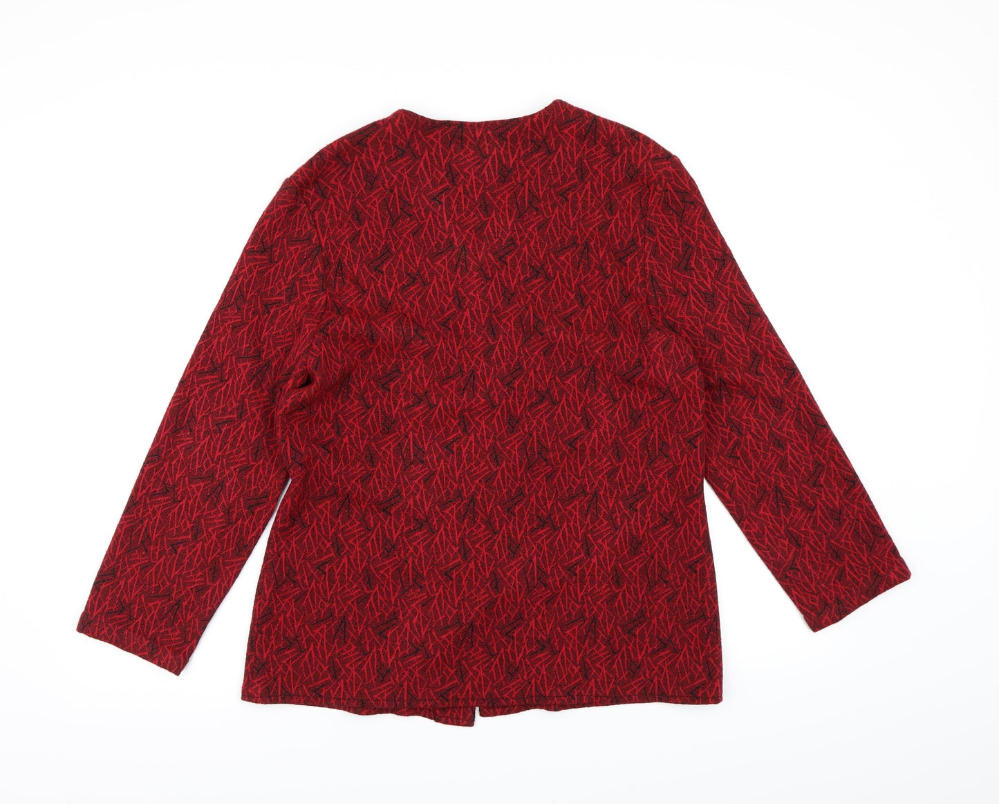 Bonmarché Womens Red Geometric  Jacket Blazer Size 12