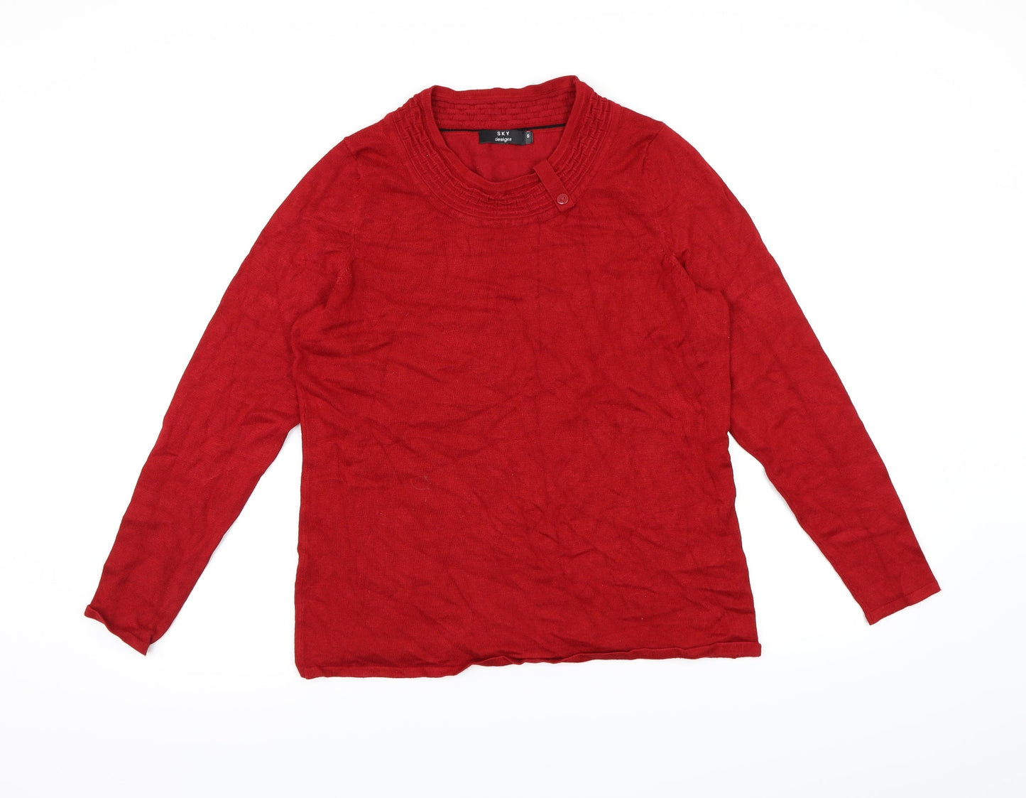 Sky Designs Womens Red  Knit Pullover Jumper Size S